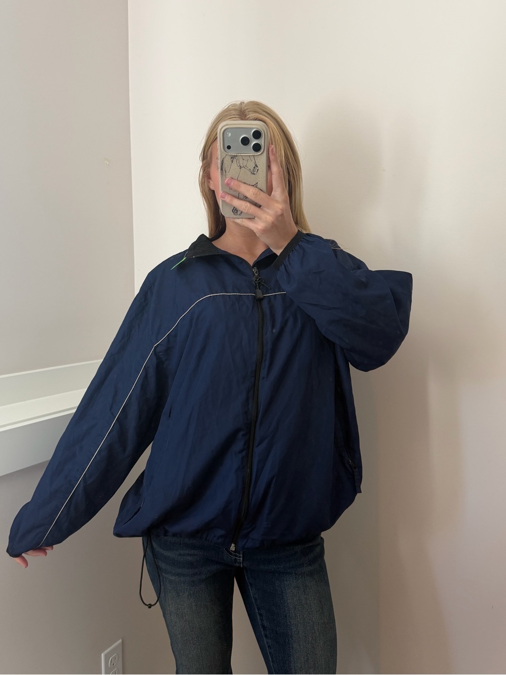 Navy Lightweight Windbreaker Jacket